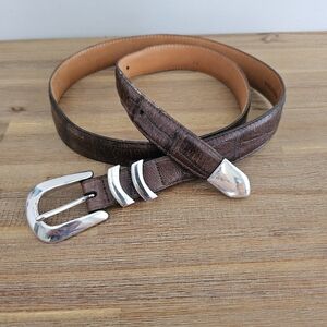 ONYX by Brighton Men's Vintage Croc Leather Belt